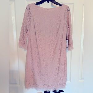 Adorable dusty pink lace dress, 3/4 sleeve Vince Camuto Sz 6